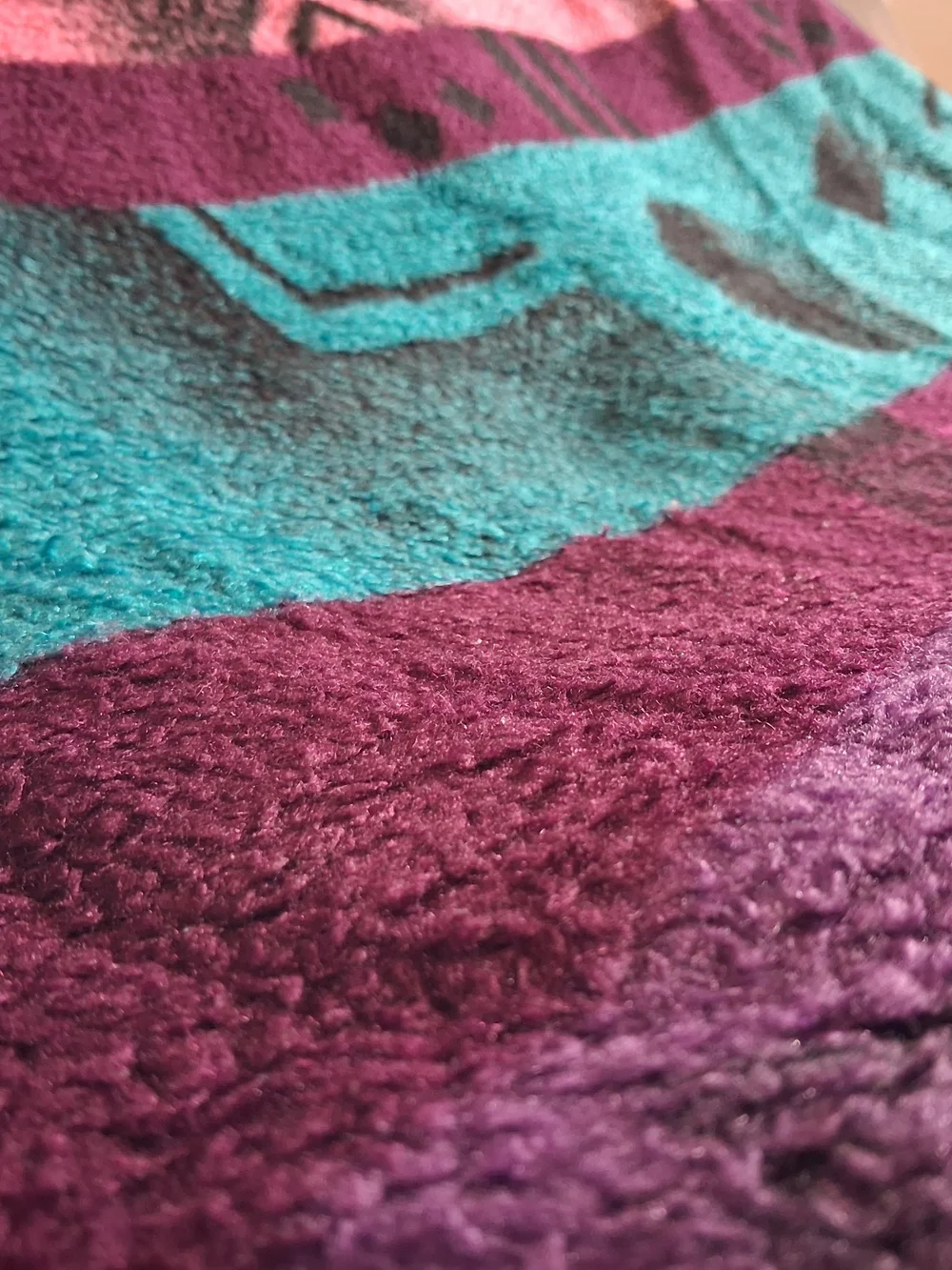 Source Unknown Geometric Striped Throw Blanket in Teal, Purple, Coral, Blue